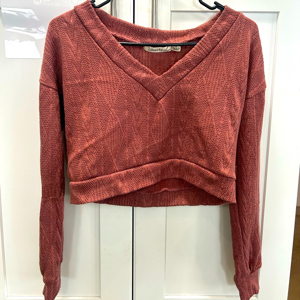Gorgeous Maroon Crop Top Sweater M